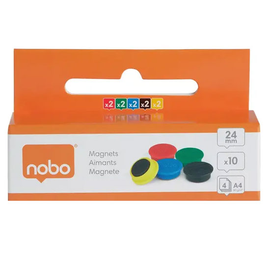 Produse pentru prezentare și afișare - Magneti whiteboard 24mm 10/set nobo