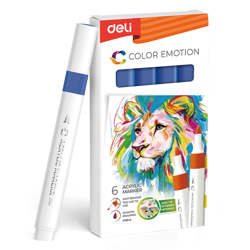 Art & Craft si Artizanat - Marker acrilic albastru inchis color emotion deli
