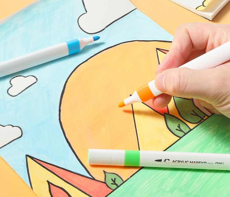 Marker acrilic albastru pastel color emotion deli [4]
