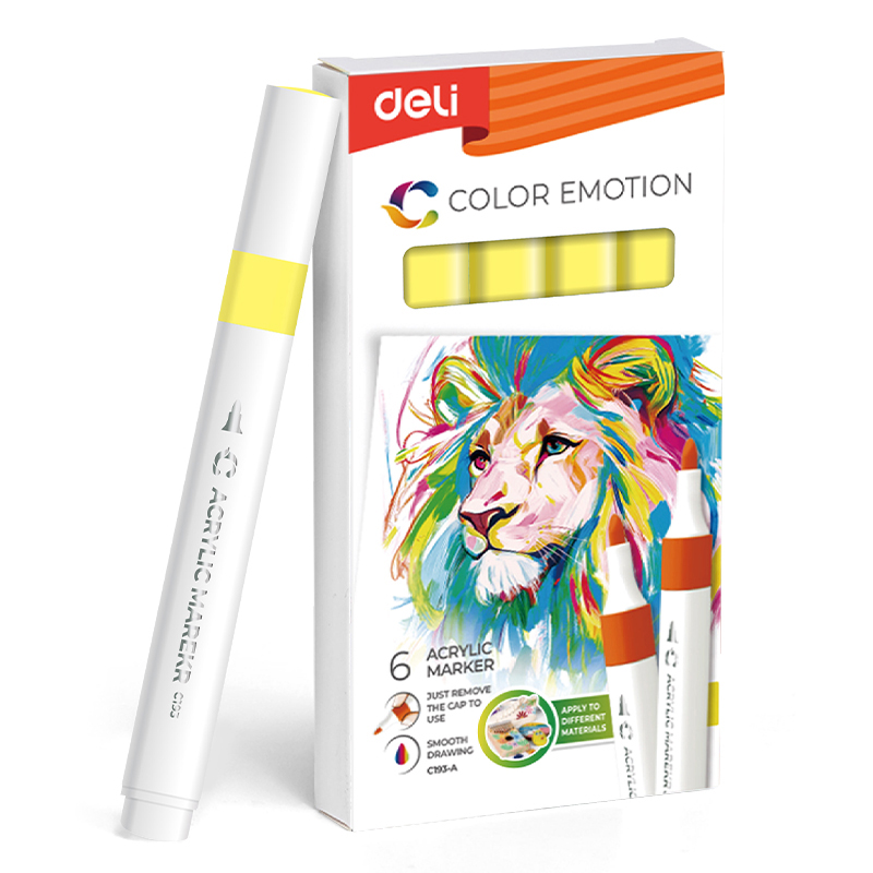 Art & Craft si Artizanat - Marker acrilic galben canar color emotion deli