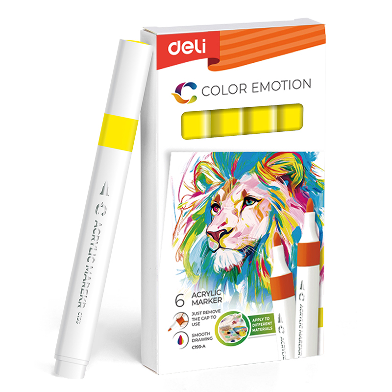Art & Craft si Artizanat - Marker acrilic galben color emotion deli