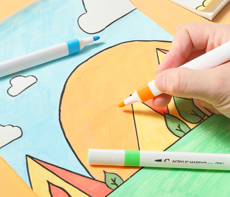 Marker acrilic galben lamaie color emotion deli [4]