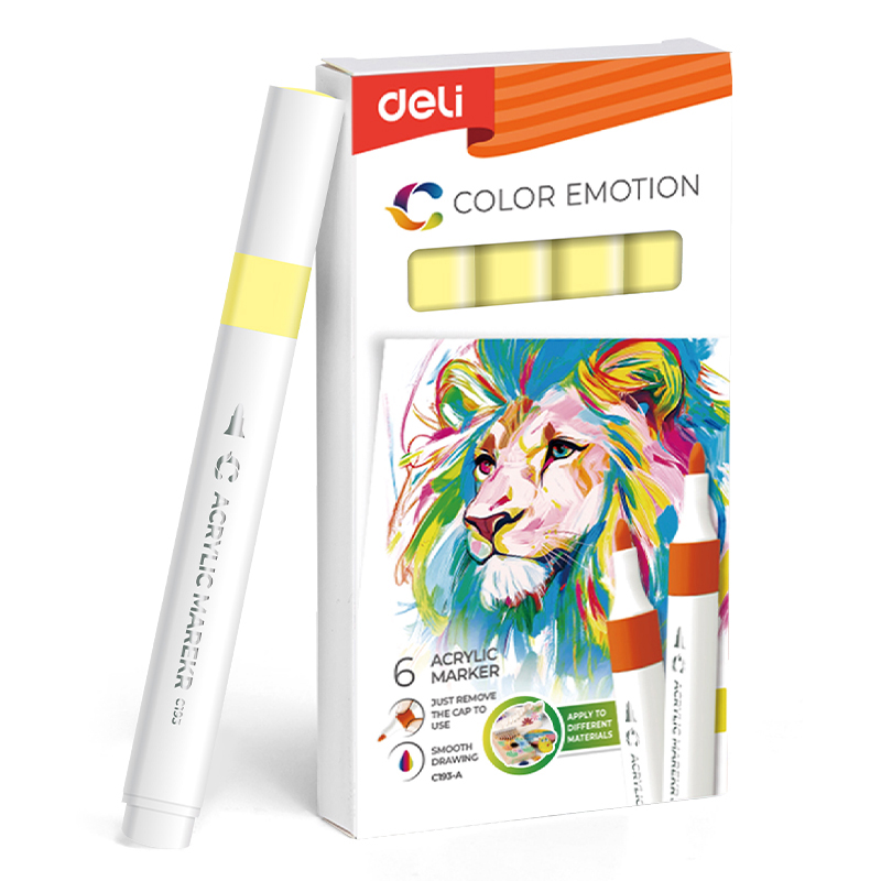 Art & Craft si Artizanat - Marker acrilic galben lamaie color emotion deli