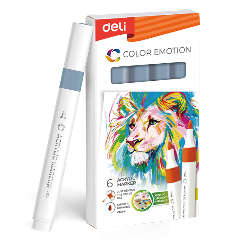 Art & Craft si Artizanat - Marker acrilic gri inchis color emotion deli
