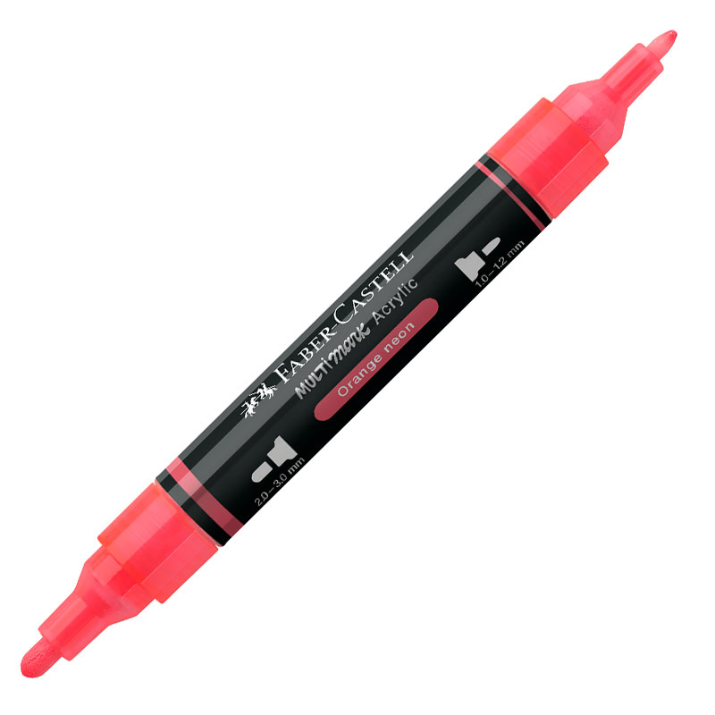 Art & Craft si Artizanat - Marker acrilic multimark cul. 255 portocaliu neon faber-castell