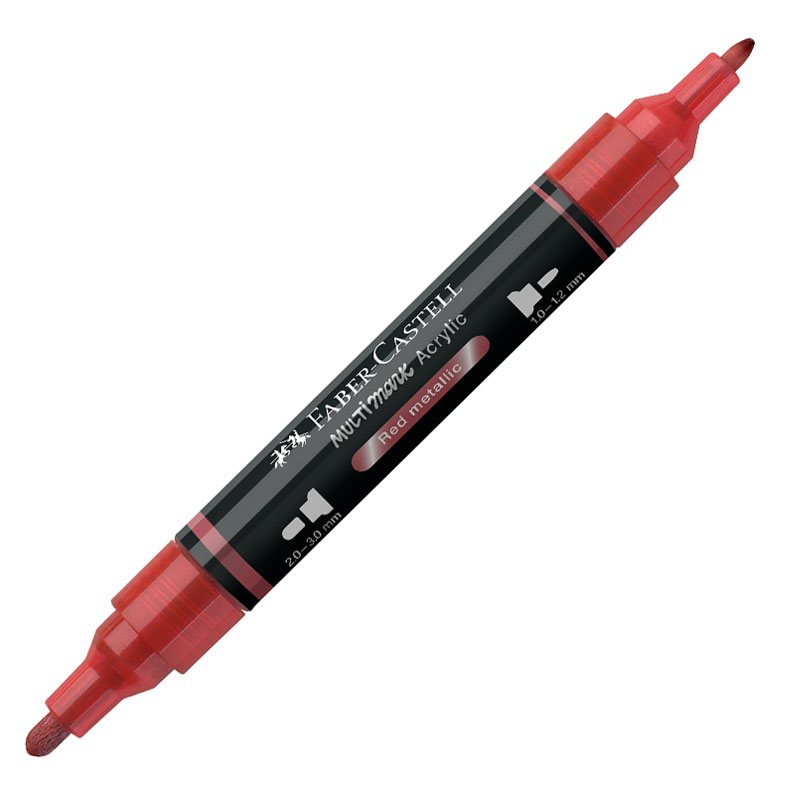 Art & Craft si Artizanat - Marker acrilic multimark cul. 296 rosu metalizat faber-castell
