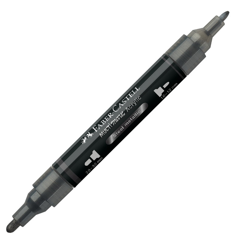 Art & Craft si Artizanat - Marker acrilic multimark cul. 297 otel metalizat faber-castell