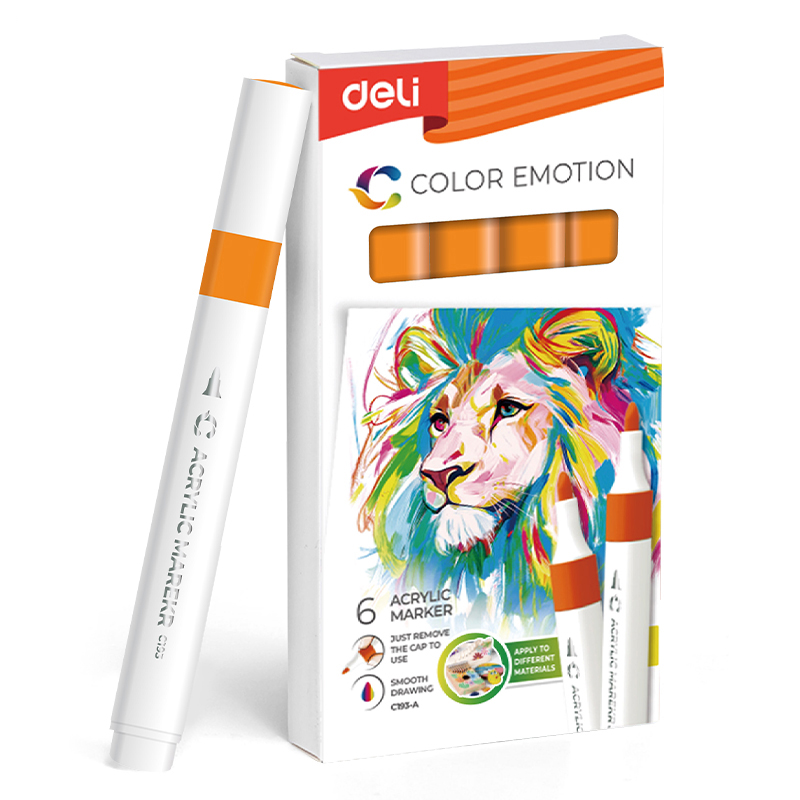 Art & Craft si Artizanat - Marker acrilic portocaliu color emotion deli