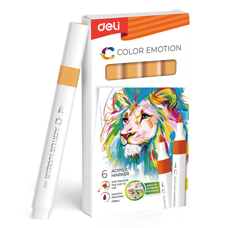 Art & Craft si Artizanat - Marker acrilic portocaliu galben color emotion deli