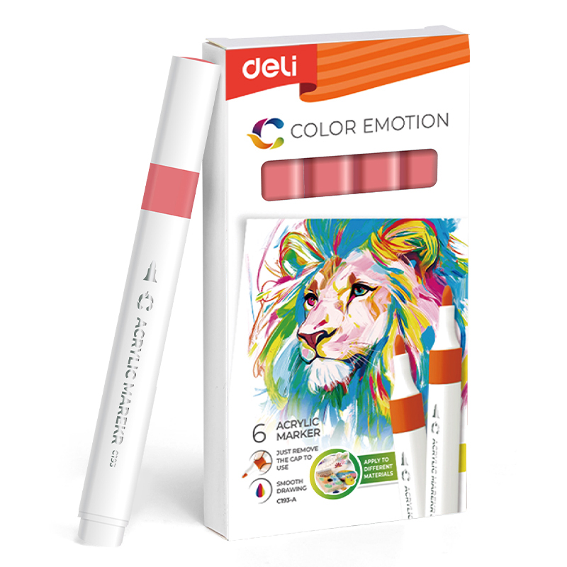 Art & Craft si Artizanat - Marker acrilic portocaliu inchis color emotion deli