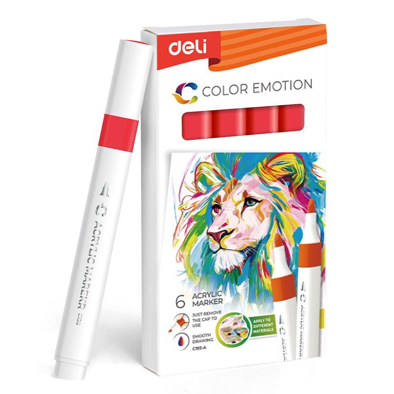 Art & Craft si Artizanat - Marker acrilic rosu color emotion deli