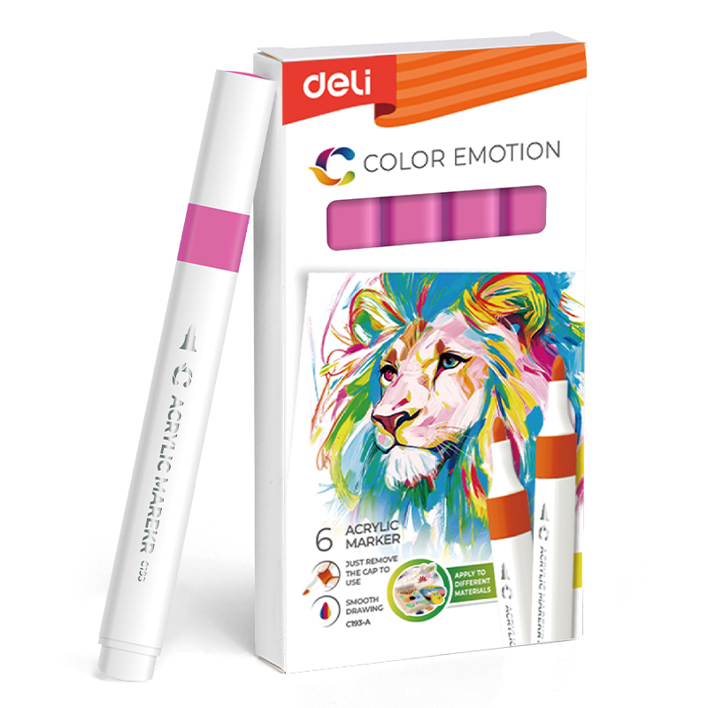 Art & Craft si Artizanat - Marker acrilic roz aprins color emotion deli
