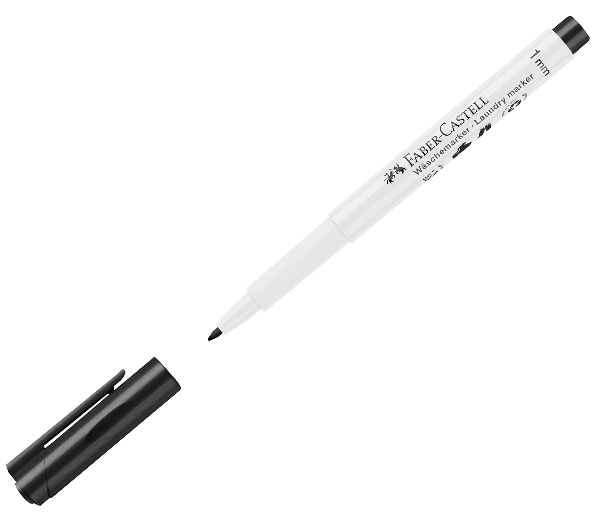 Marker textil slim varf rotund negru faber-castell [1]