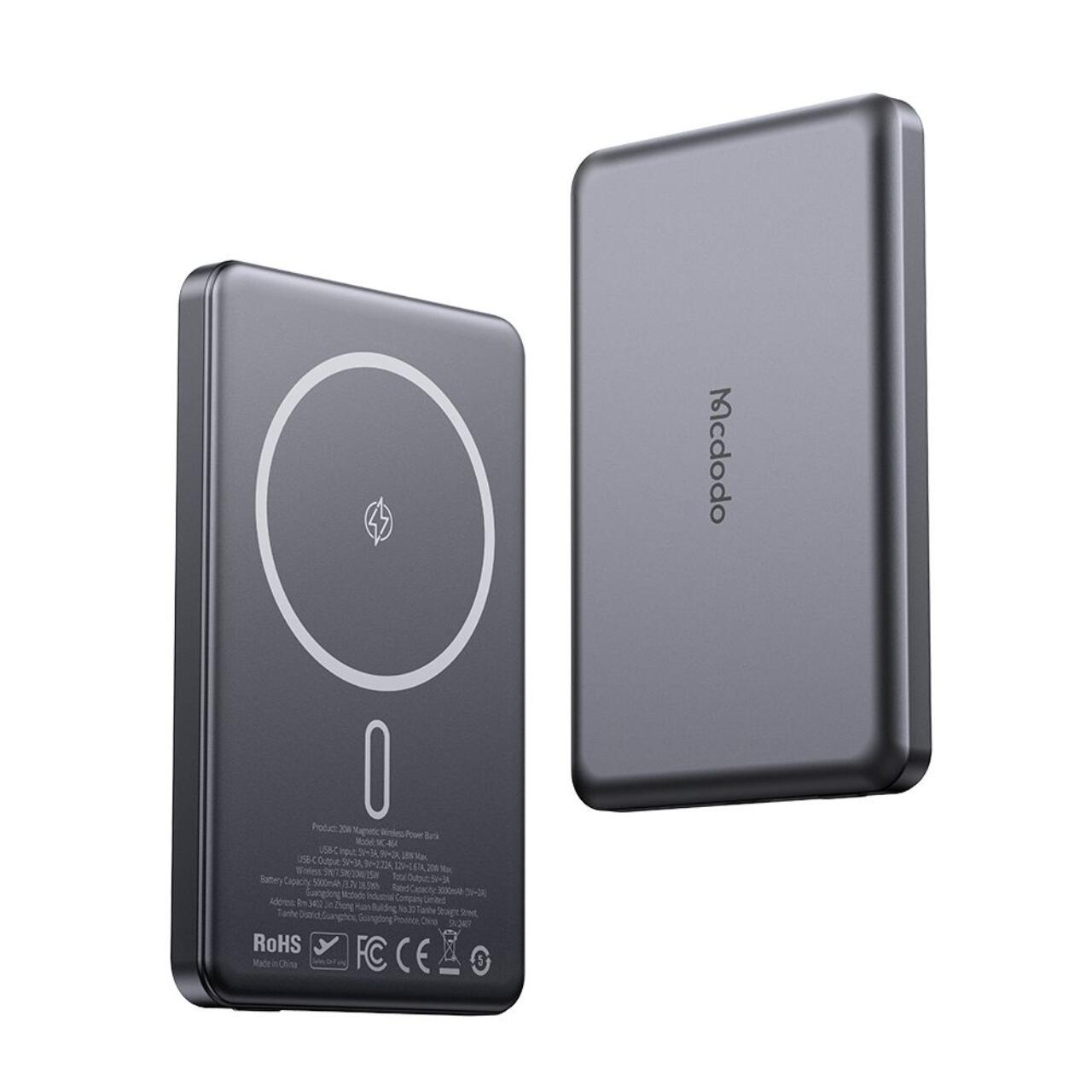 Mcdodo Acumulator Extern 5000mAh Meta Series Ultra-Thin Design, 20W, Negru [4]