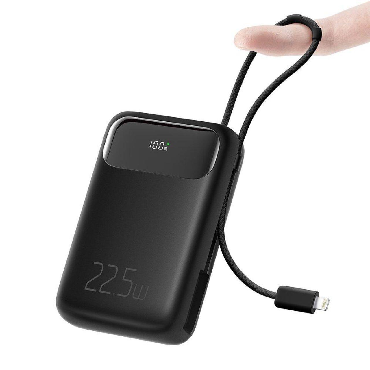 Laptop, Tablete & Telefoane - Mcdodo Acumulator Extern Digial Display 10000mAh, 22.5W, cablu Lightning inclus, Negru 