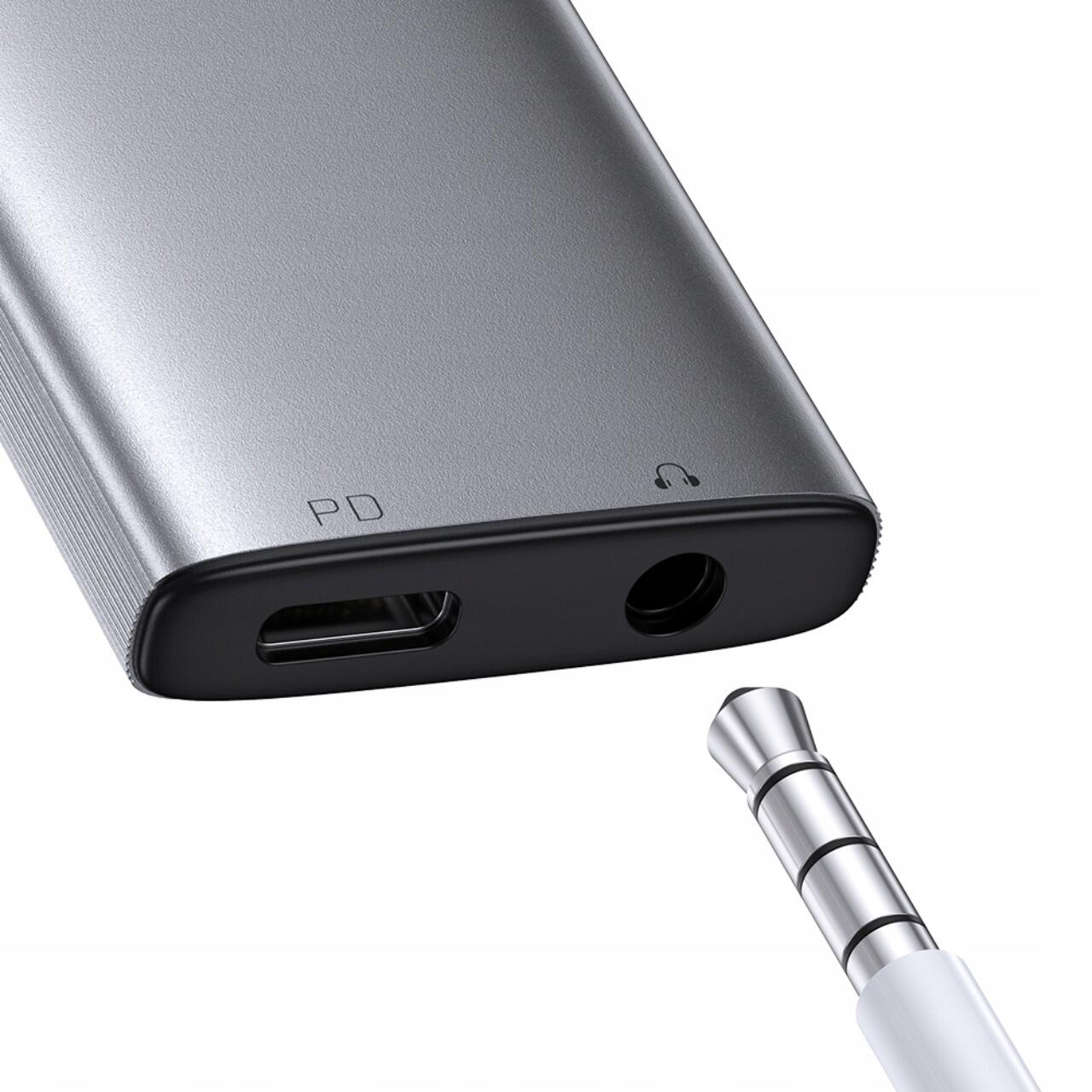 Mcdodo Adaptor Audio 2 in 1 USB-C la USB-C +DC3.5mm, Fast Charge, 60W PD, Negru [1]