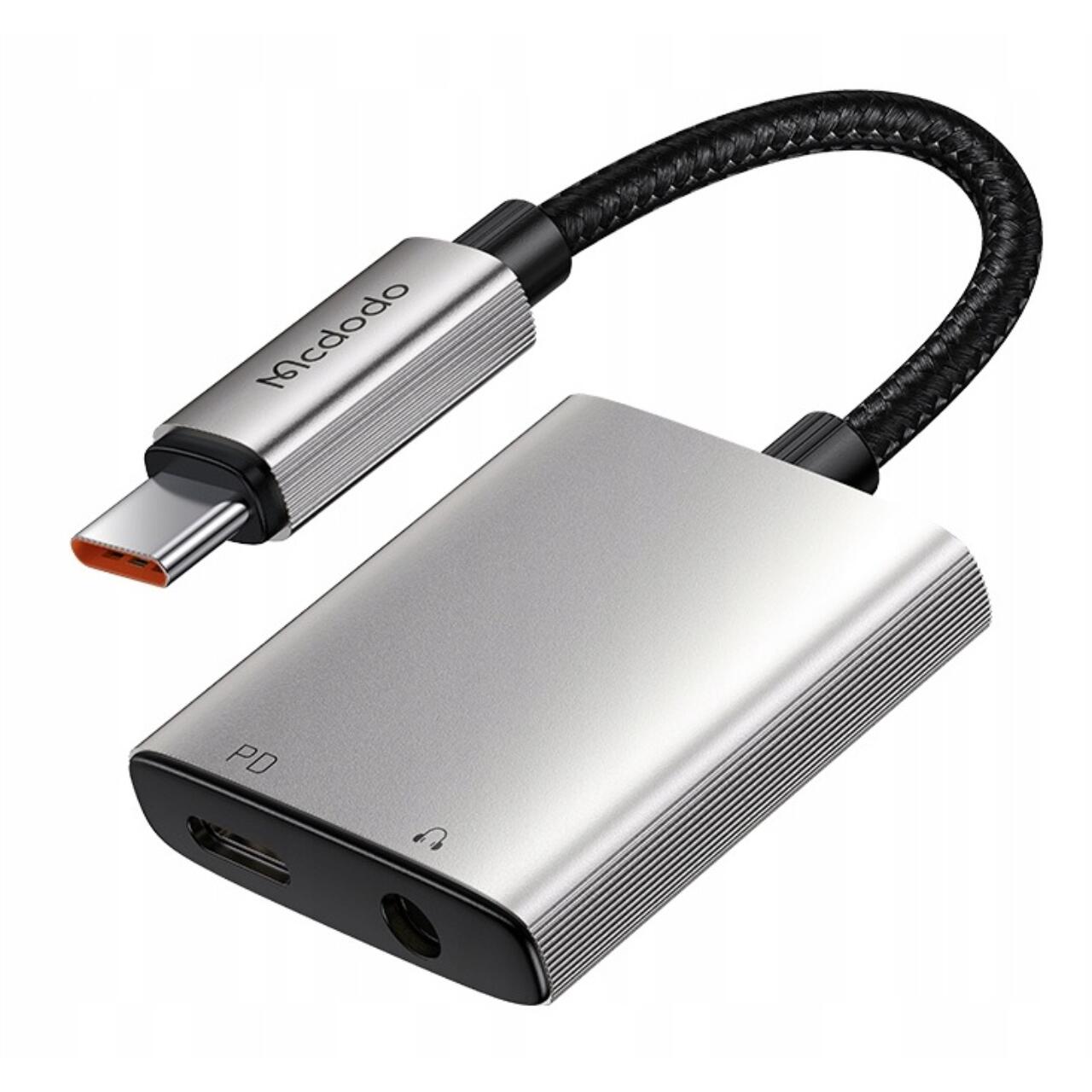 Mcdodo Adaptor Audio 2 in 1 USB-C la USB-C +DC3.5mm, Fast Charge, 60W PD, Negru [2]