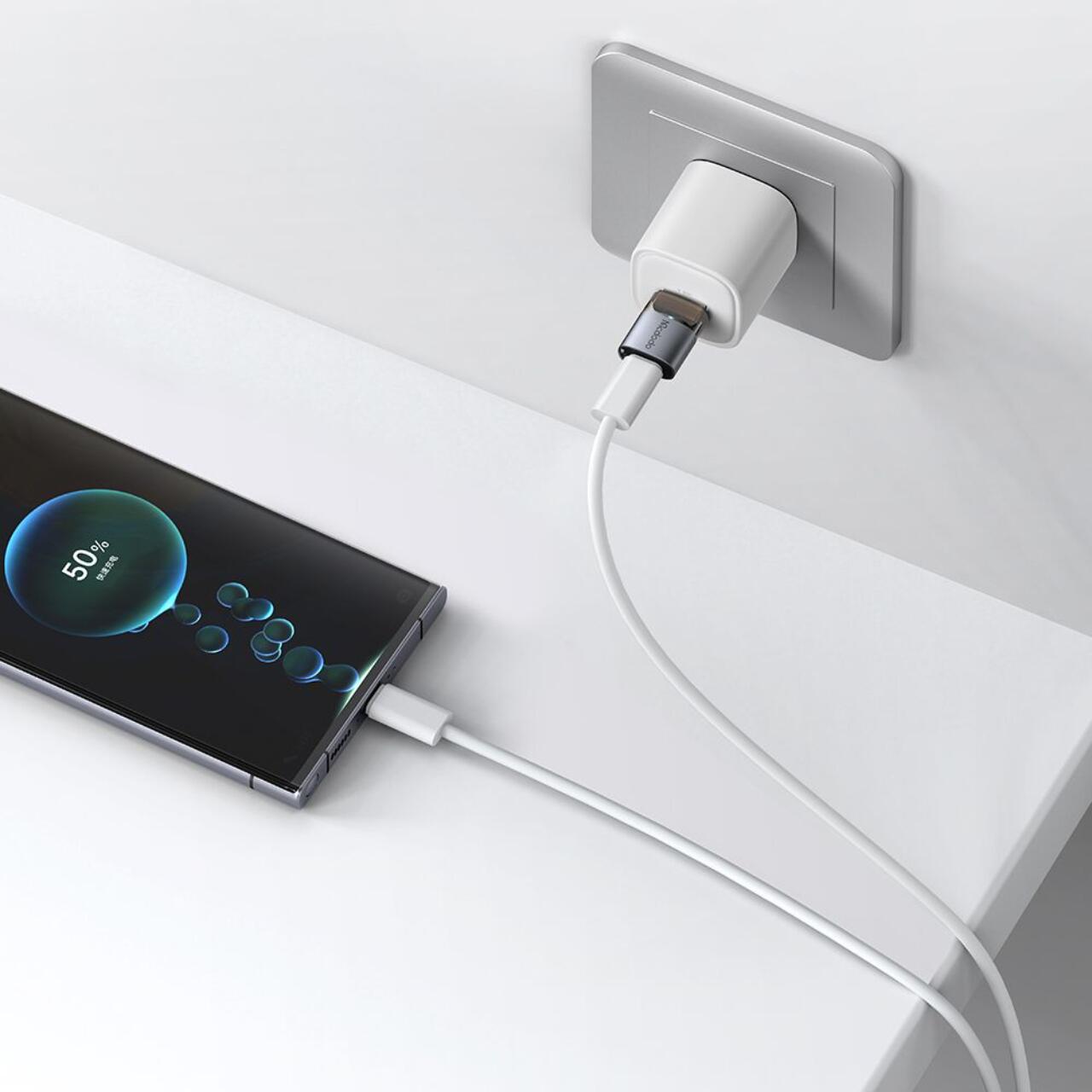 Mcdodo Adaptor OTG Type-C la USB 3.0, Aliaj de aluminiu, Incarcare si sincronizare date, cu indicator luminos, snur de prindere, Negru [8]