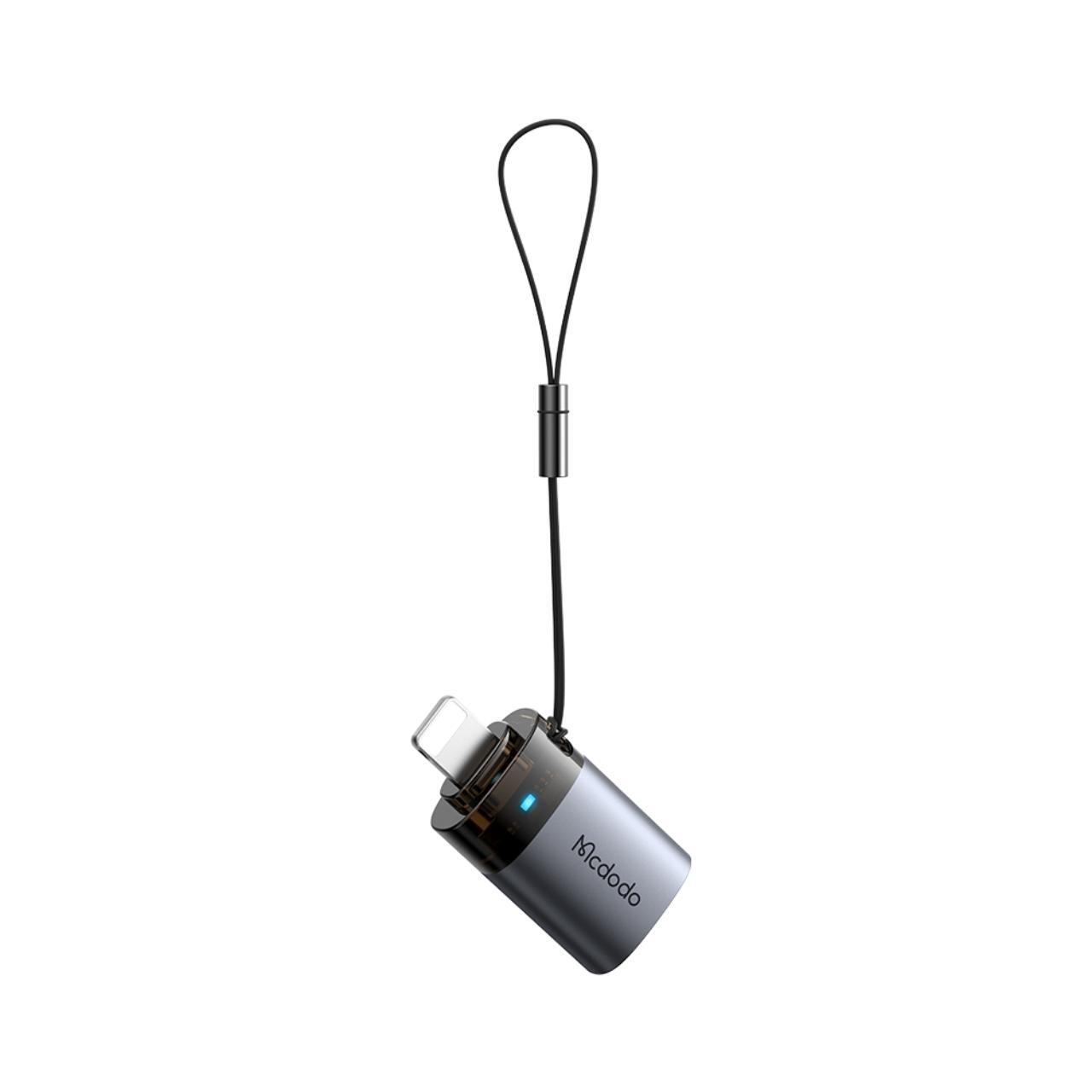Mcdodo Adaptor OTG USB la Lightning, Aliaj de aluminiu, Incarcare si sincronizare date, cu indicator luminos, cu snur, Negru [2]