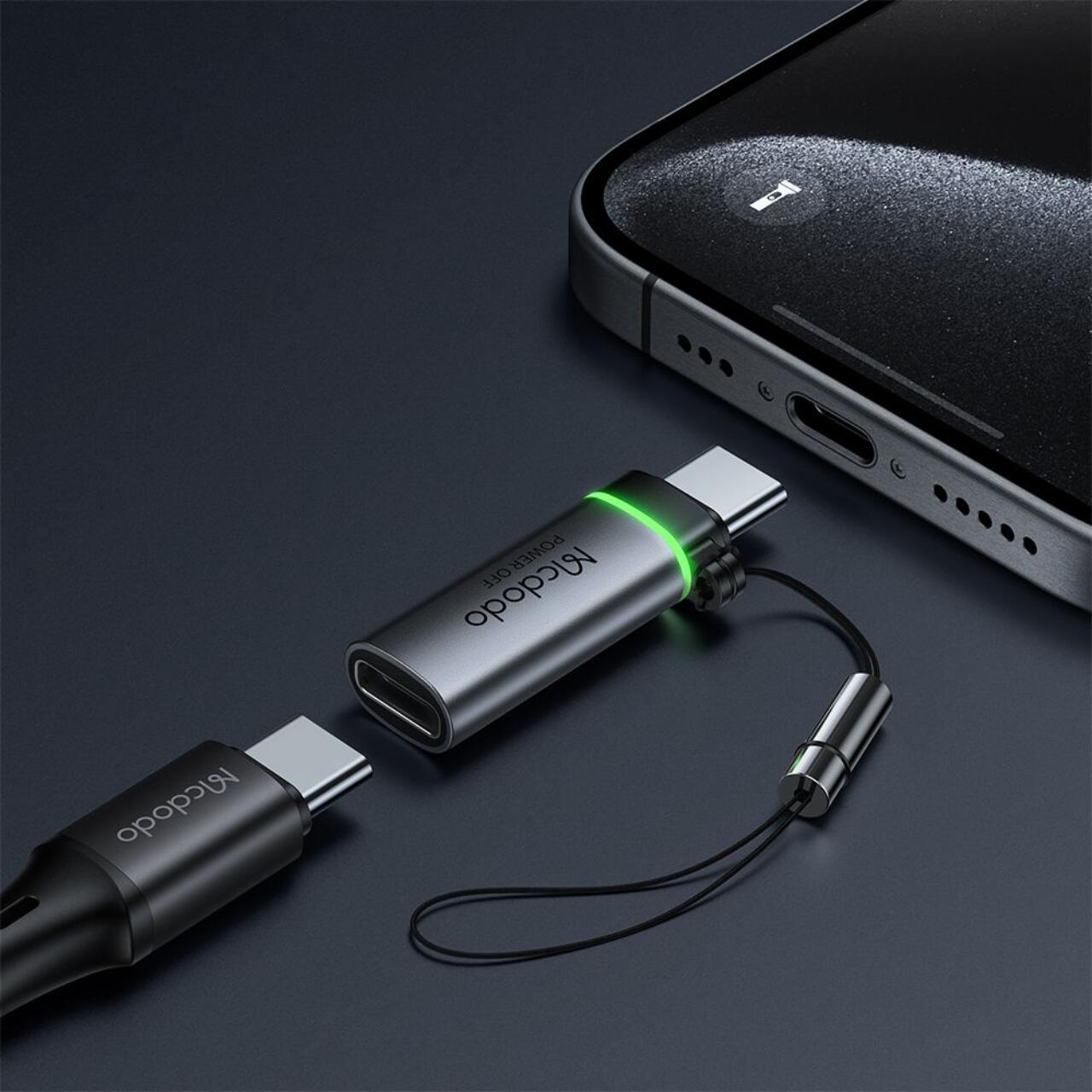 Mcdodo Adaptor Type-C la Type-C PD 100W Auto Power Off , 5A, 480Mbps, incarcare si sincronizare date, cu snur, Negru [6]