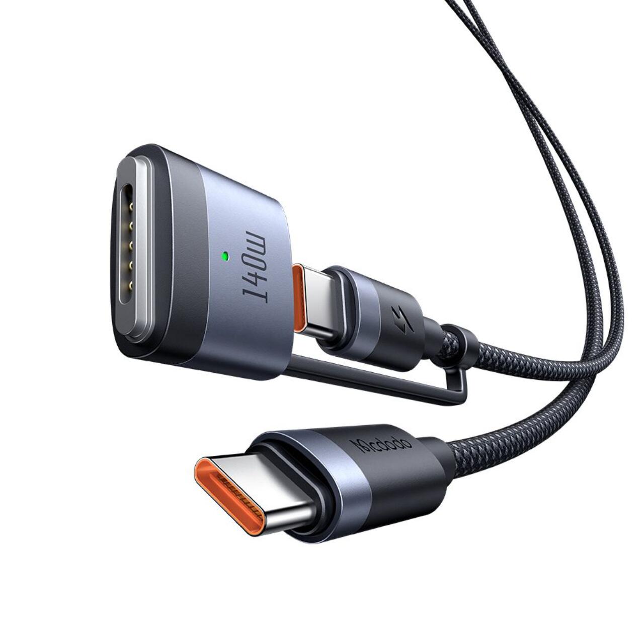 Mcdodo Cablu 2 in 1 Type-C la Type-C cu conector MagSafe 3, Super Fast Charging 240 W, Indicator LED, 2 m, Negru [6]
