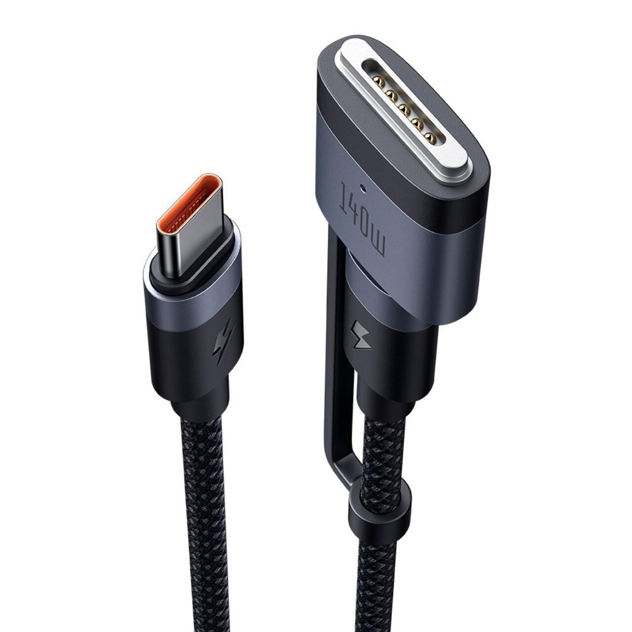 Mcdodo Cablu 2 in 1 Type-C la Type-C cu conector MagSafe 3, Super Fast Charging 240 W, Indicator LED, 2 m, Negru [1]