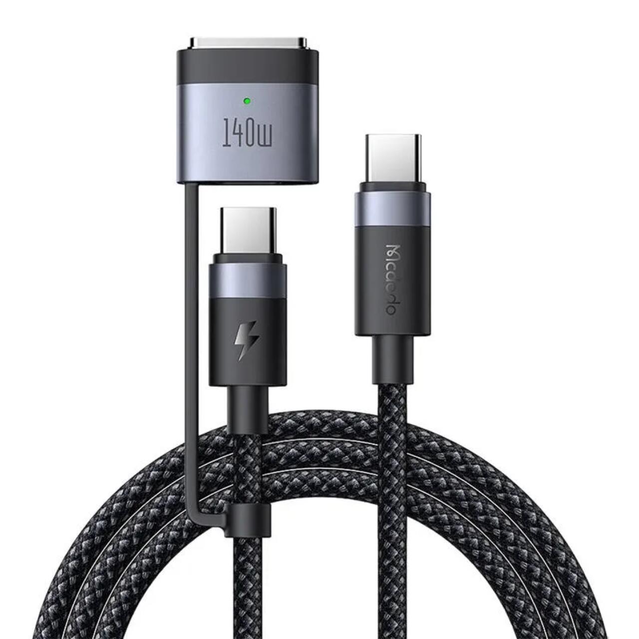 Mcdodo Cablu 2 in 1 Type-C la Type-C cu conector MagSafe 3, Super Fast Charging 240 W, Indicator LED, 2 m, Negru [3]