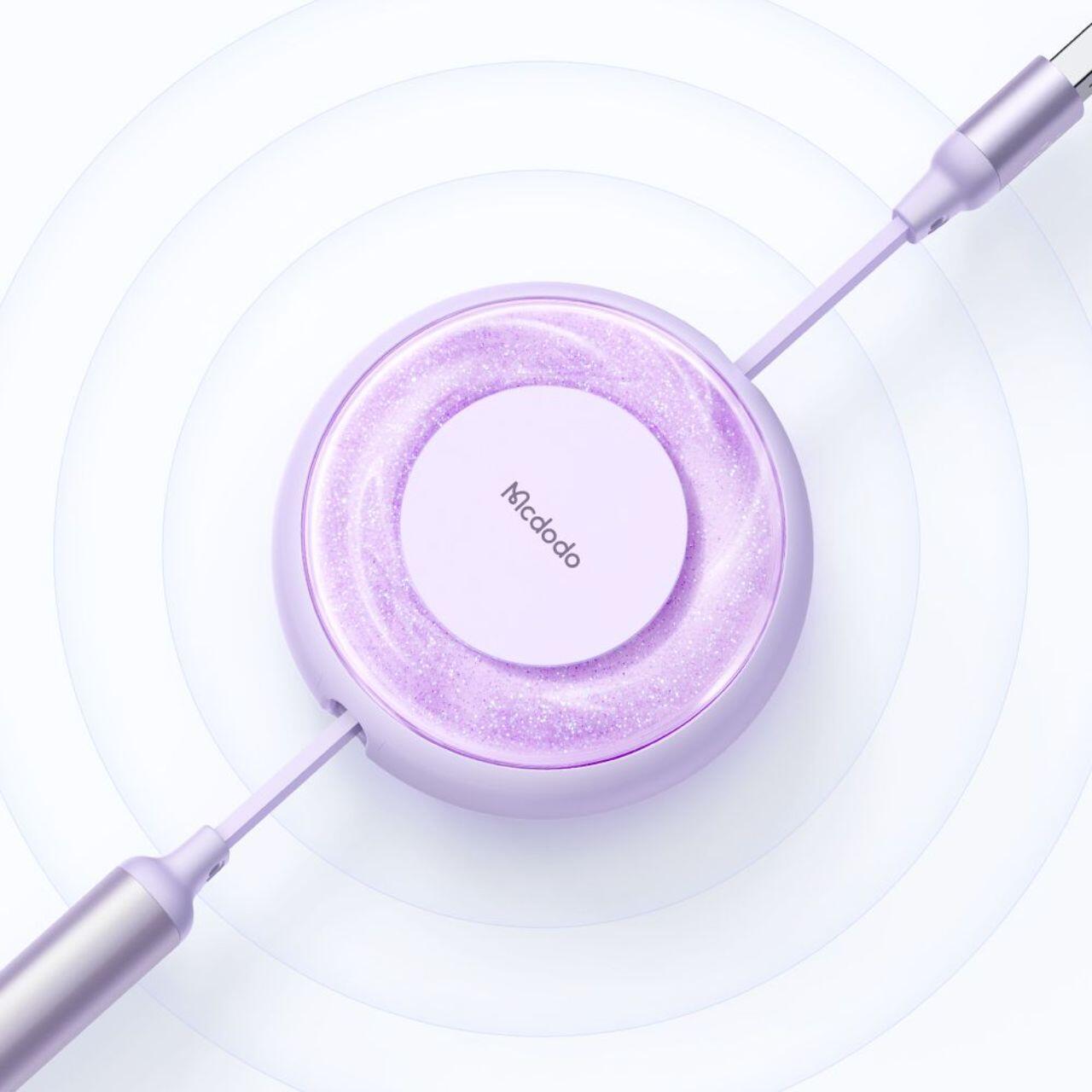 Mcdodo Cablu 3 in 1 USB la Lightning, MicroUSB si Type-C Super Fast Charging, 66W, 1.2m, Mov [1]