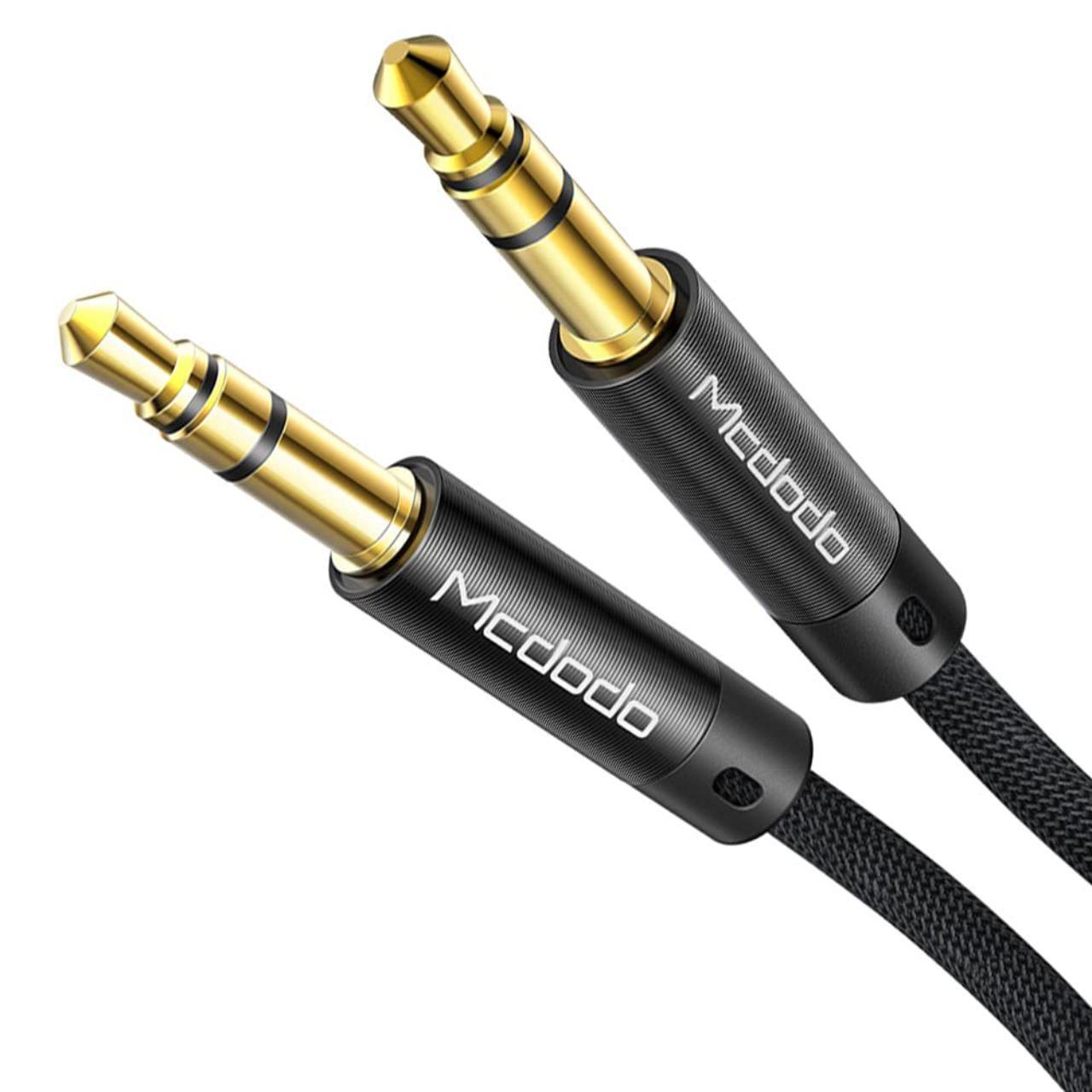 Laptop, Tablete & Telefoane - Mcdodo Cablu Audio Jack 3.5mm la Jack 3.5mm, impletit din nailon, 1.2m, Negru