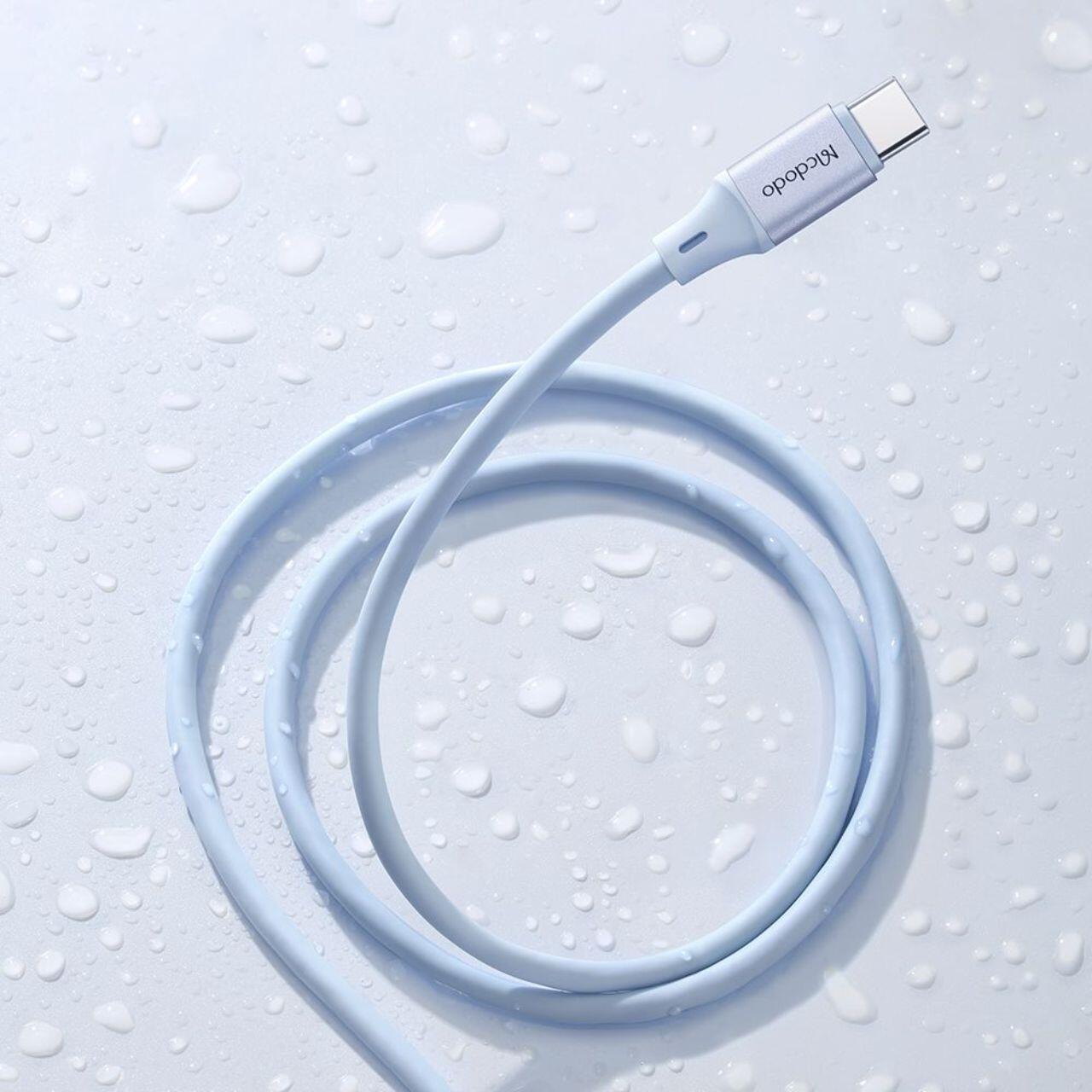 Mcdodo Cablu Type-C la Lightning Digital Display Silicone Fast Charging, 36W, 1.2m Albastru [4]