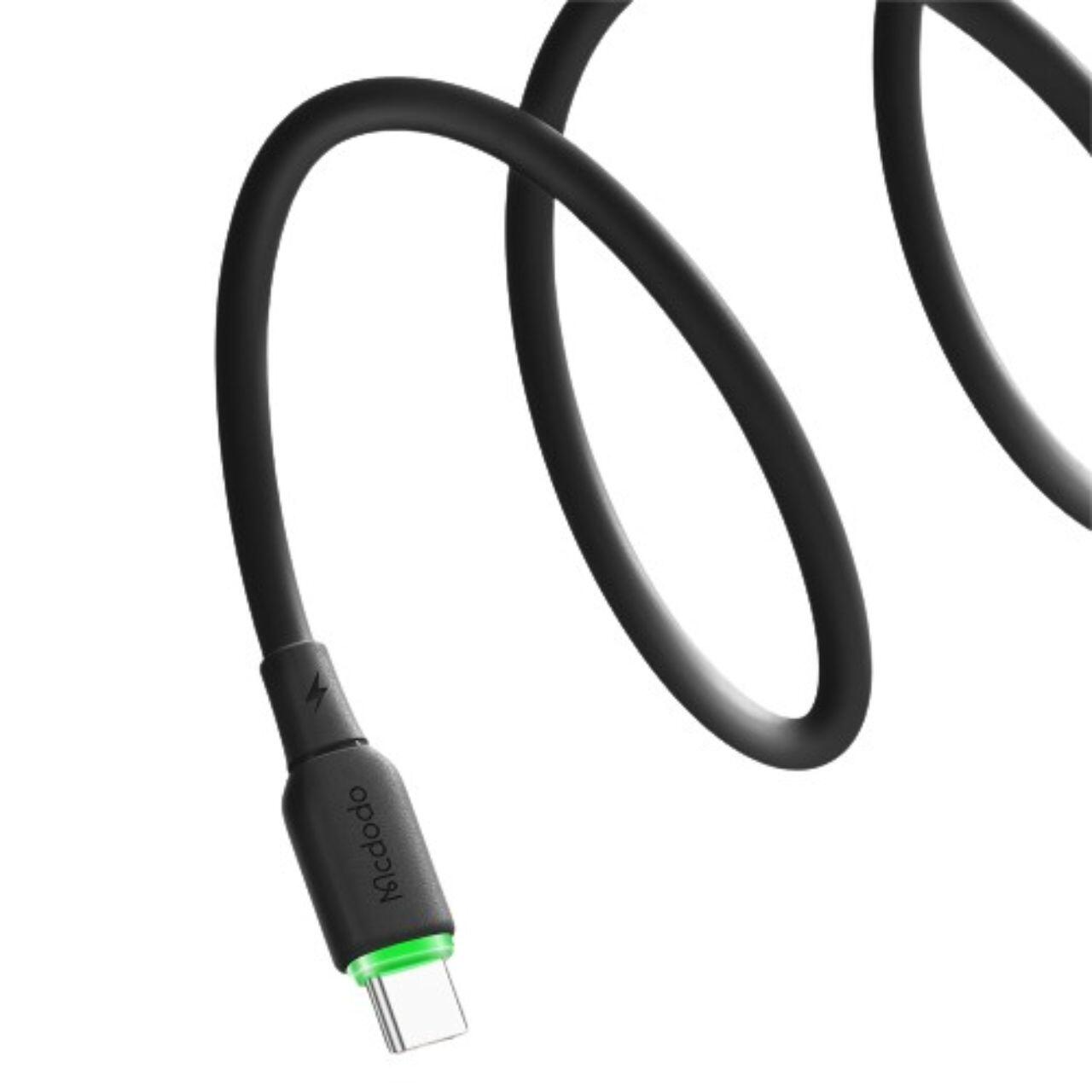 Mcdodo Cablu Type-C la Type-C Alpha Series Silicone, Fast Charging, 65W, LED, 1.2m, Negru [6]