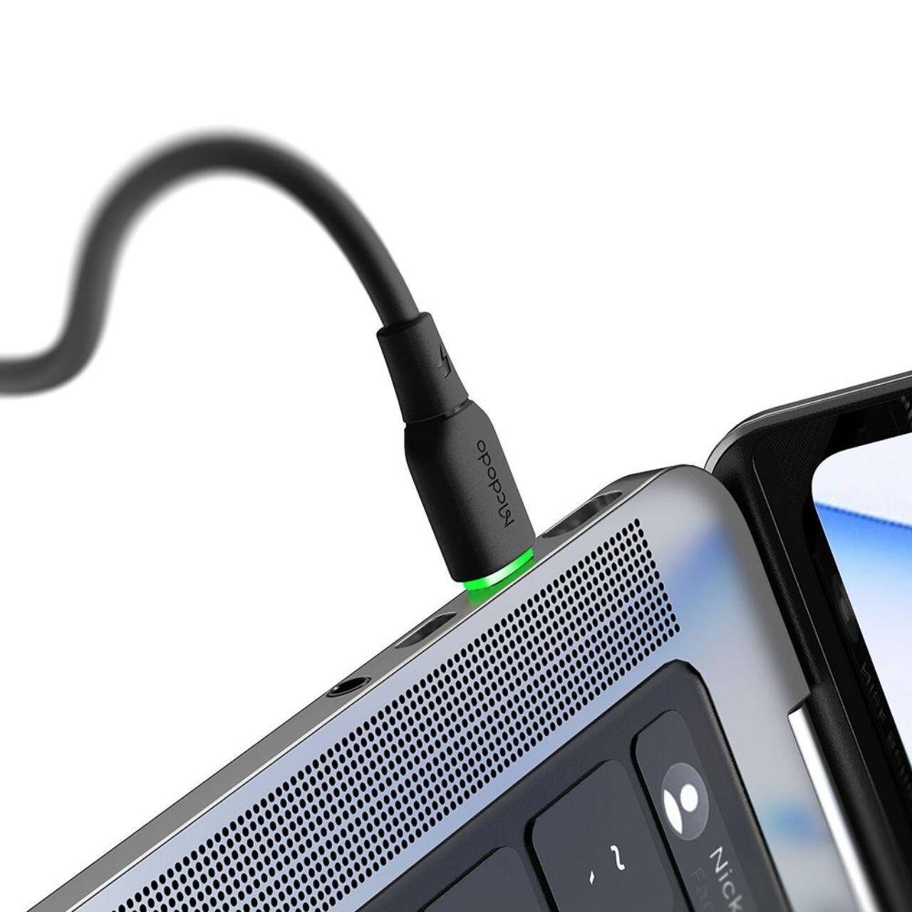 Laptop, Tablete & Telefoane - Mcdodo Cablu Type-C la Type-C Alpha Series Silicone, Fast Charging, 65W, LED, 1.2m, Negru