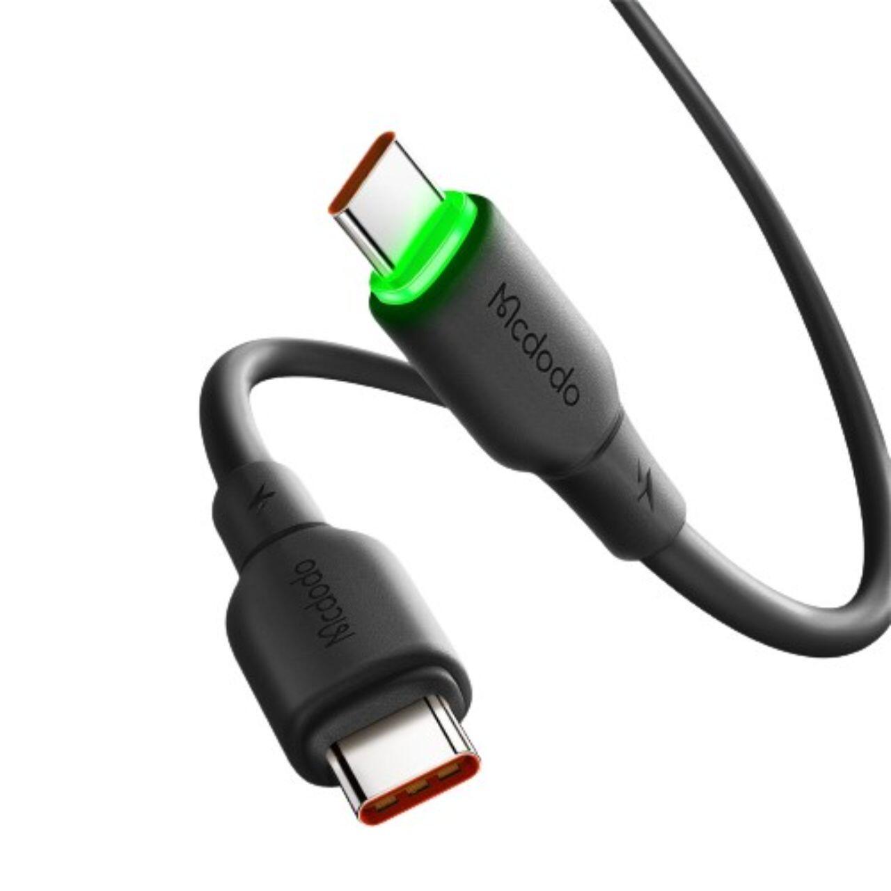 Mcdodo Cablu Type-C la Type-C Alpha Series Silicone, Fast Charging, 65W, LED, 1.2m, Negru [3]