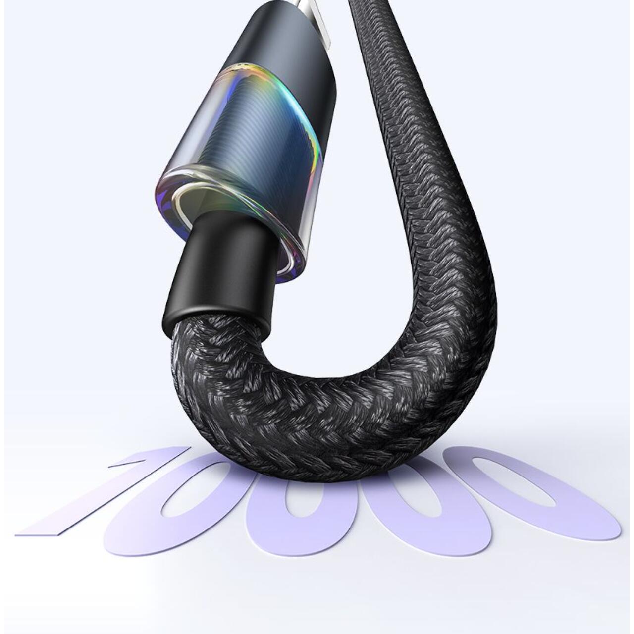 Mcdodo Cablu Type-C la Lightning 36W, Fast Charging 3A, LED multicolor 1.2m Negru [3]