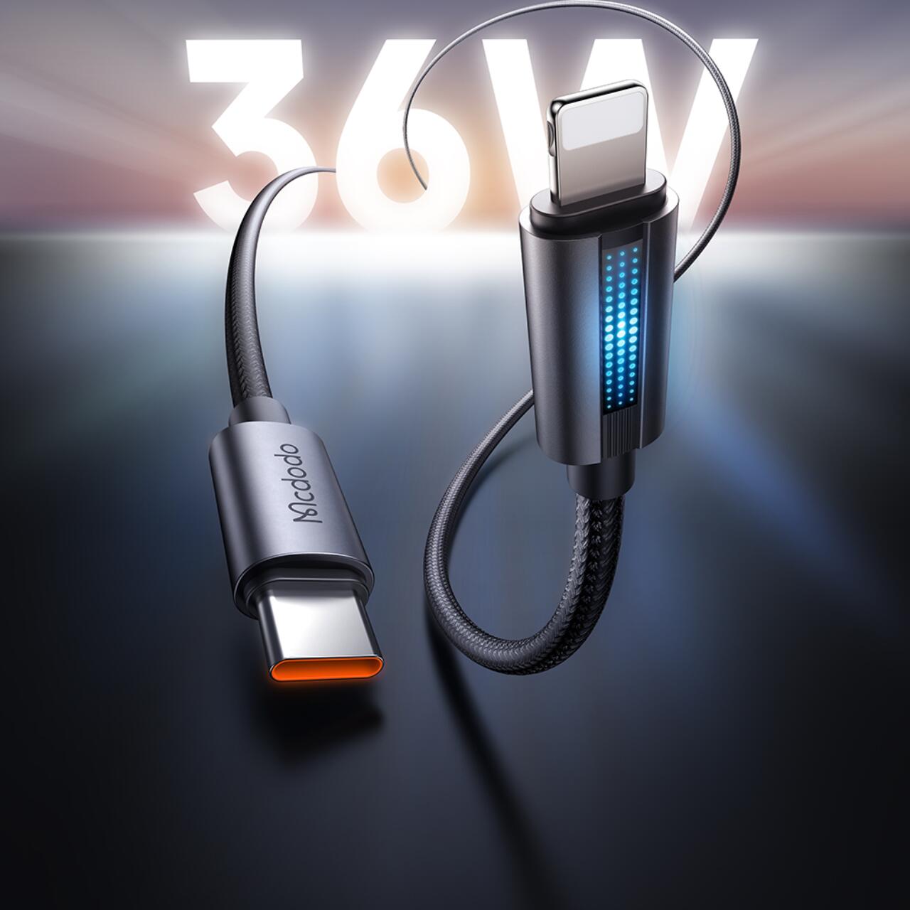 Mcdodo Cablu Type-C la Lightning 36W, Fast Charging, 3A, 1.2m, Negru [9]
