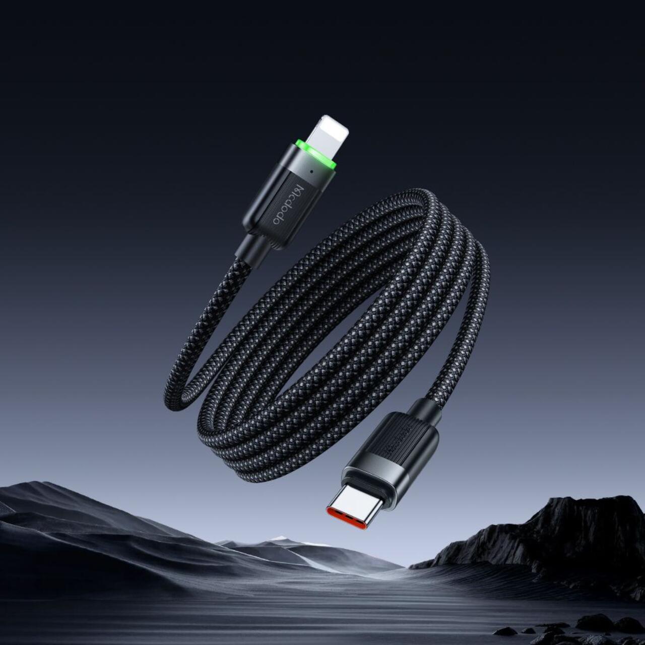 Mcdodo Cablu Type-C la Lightning 36W, Fast Charging Self-Winding Series, 1.2m Negru [1]