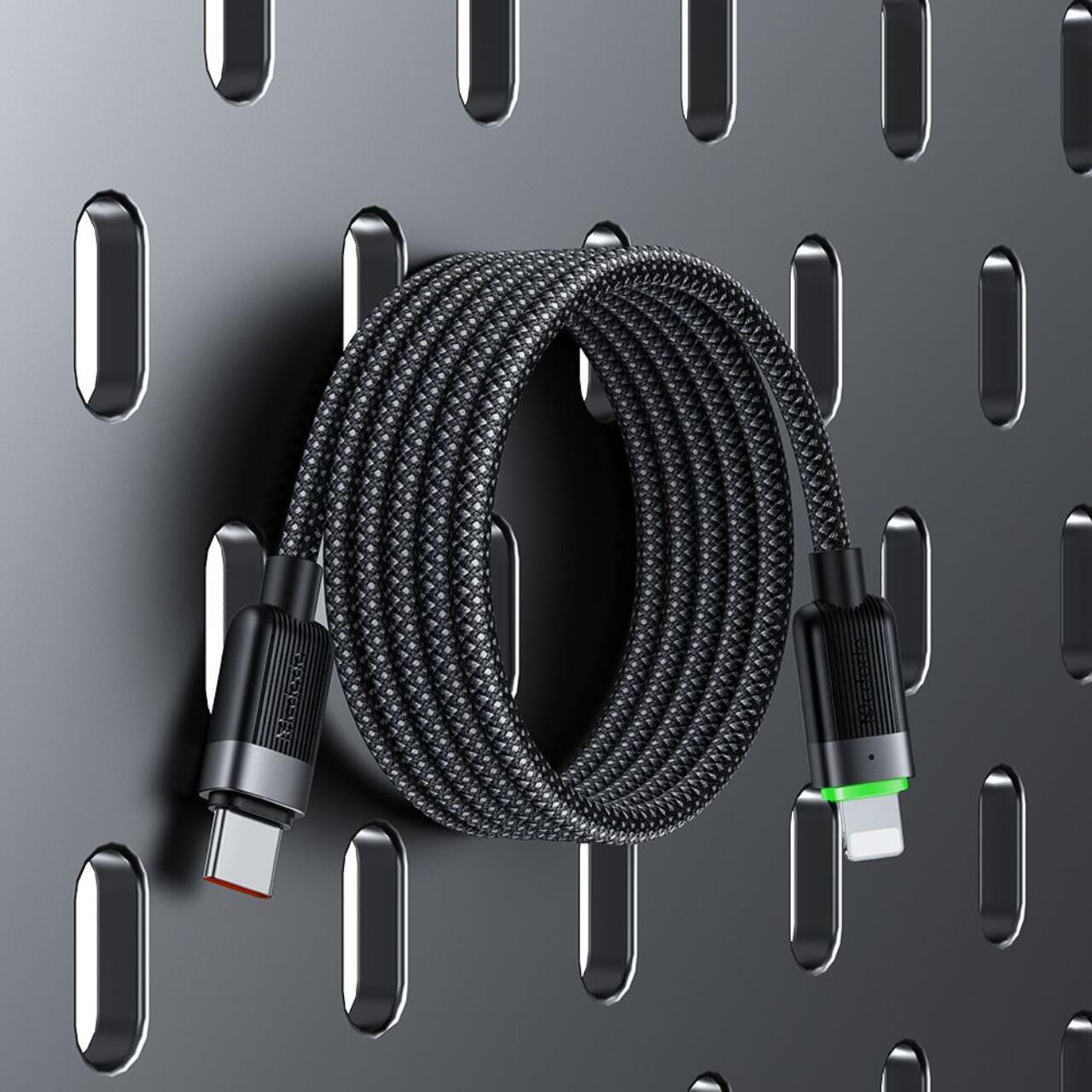 Mcdodo Cablu Type-C la Lightning 36W, Fast Charging Self-Winding Series, 1.2m Negru [3]