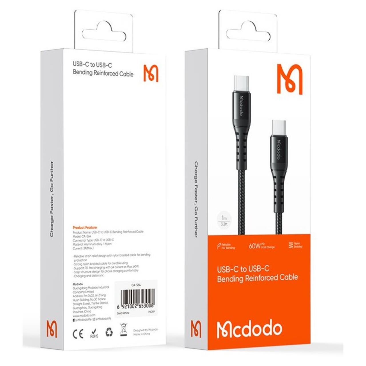 Mcdodo Cablu Type-C la Type-C Fast Charging PD 60W, 1m, Negru [6]