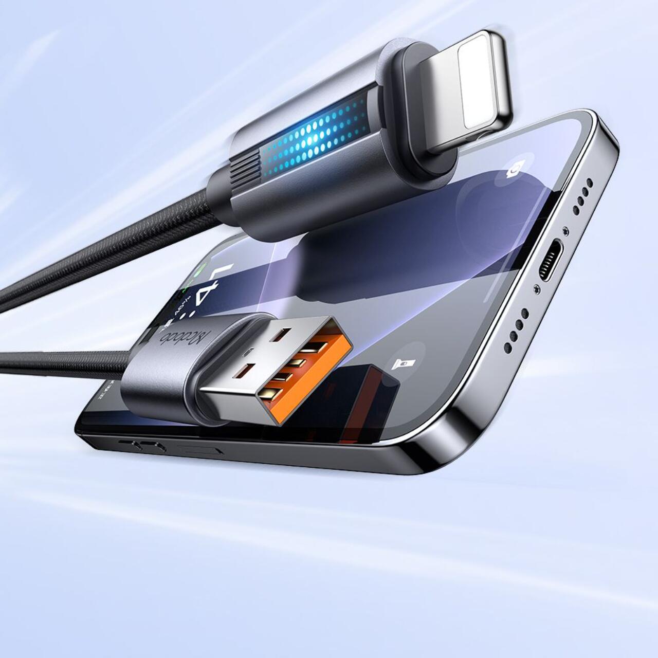 Mcdodo Cablu USB-A la Lightning Fast Charging, 3A LED, 1.2m Negru [4]