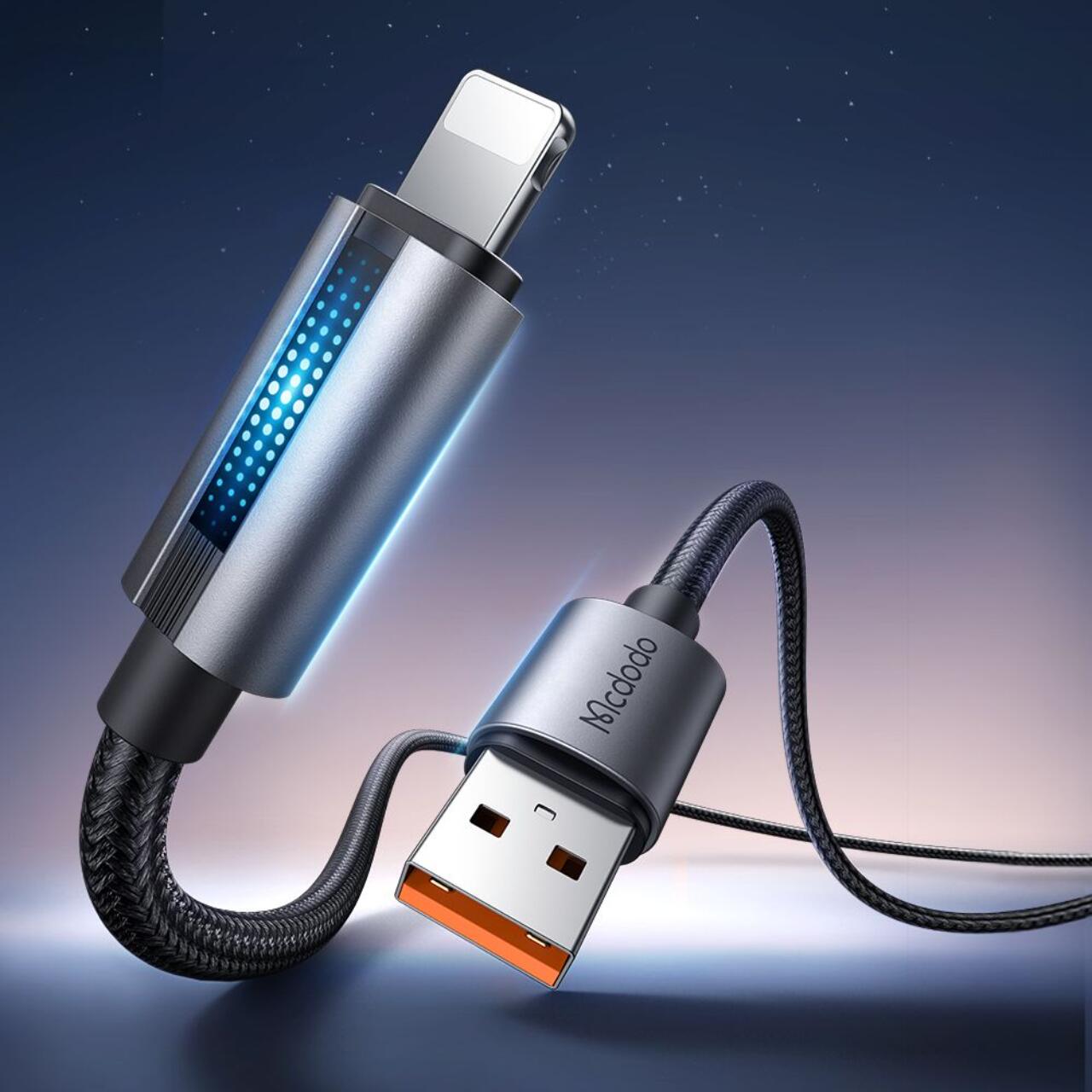 Laptop, Tablete & Telefoane - Mcdodo Cablu USB-A la Lightning Fast Charging, 3A LED, 1.2m Negru