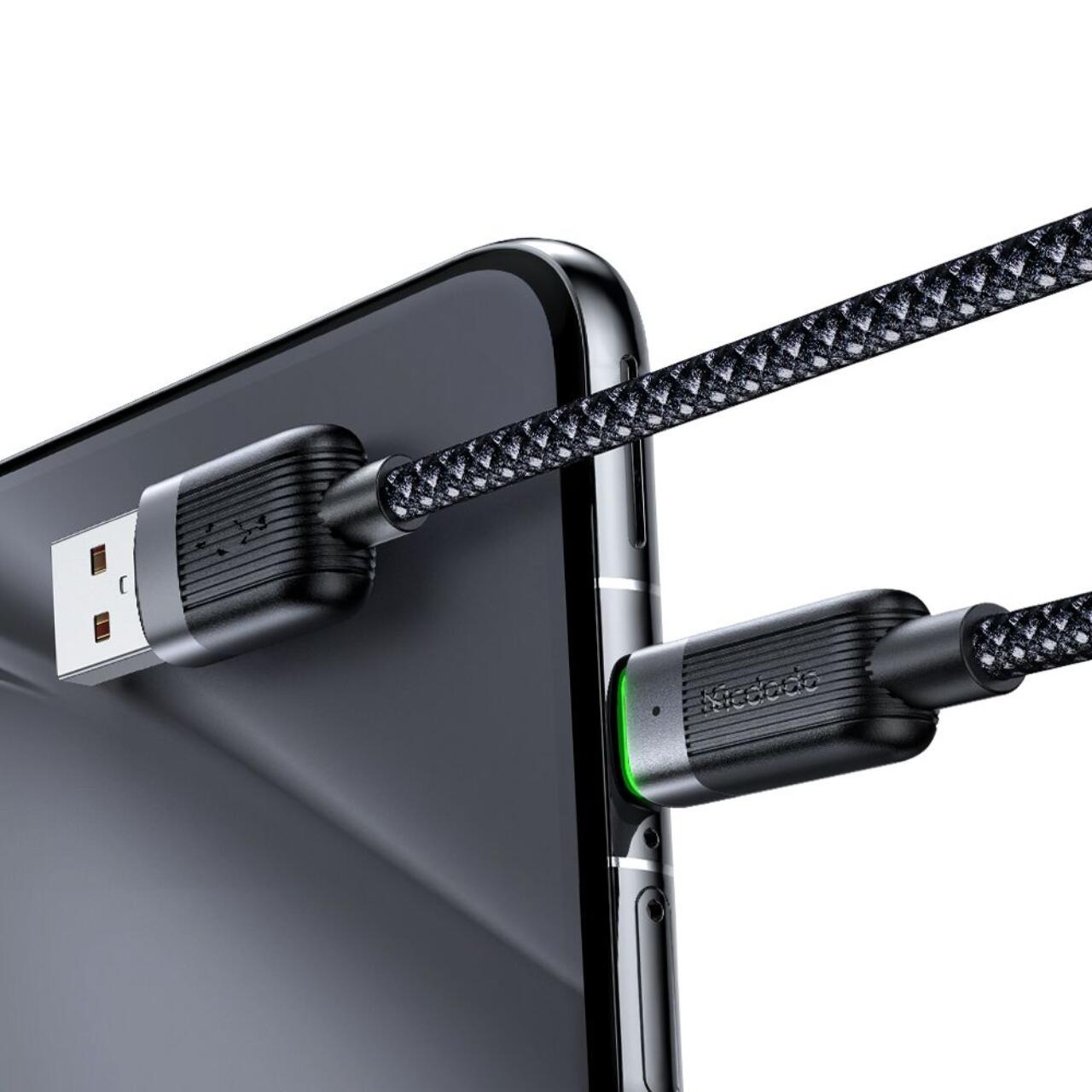 Mcdodo Cablu USB-A la Type-C Fast Charging 6A, Self-Winding Series 1.2m, Negru [6]