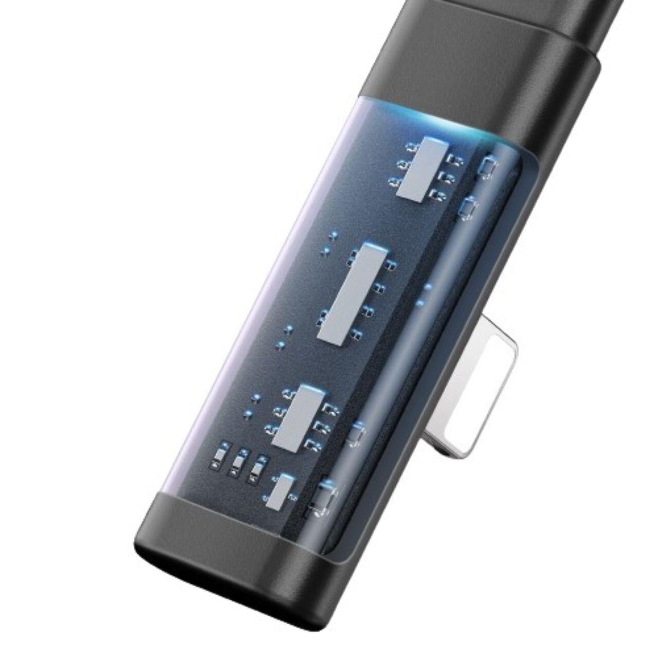 Mcdodo Cablu USB la Lightning Dichromatic 90 grade, Fast Charging, LED, 3A, 1.8m, Negru [1]