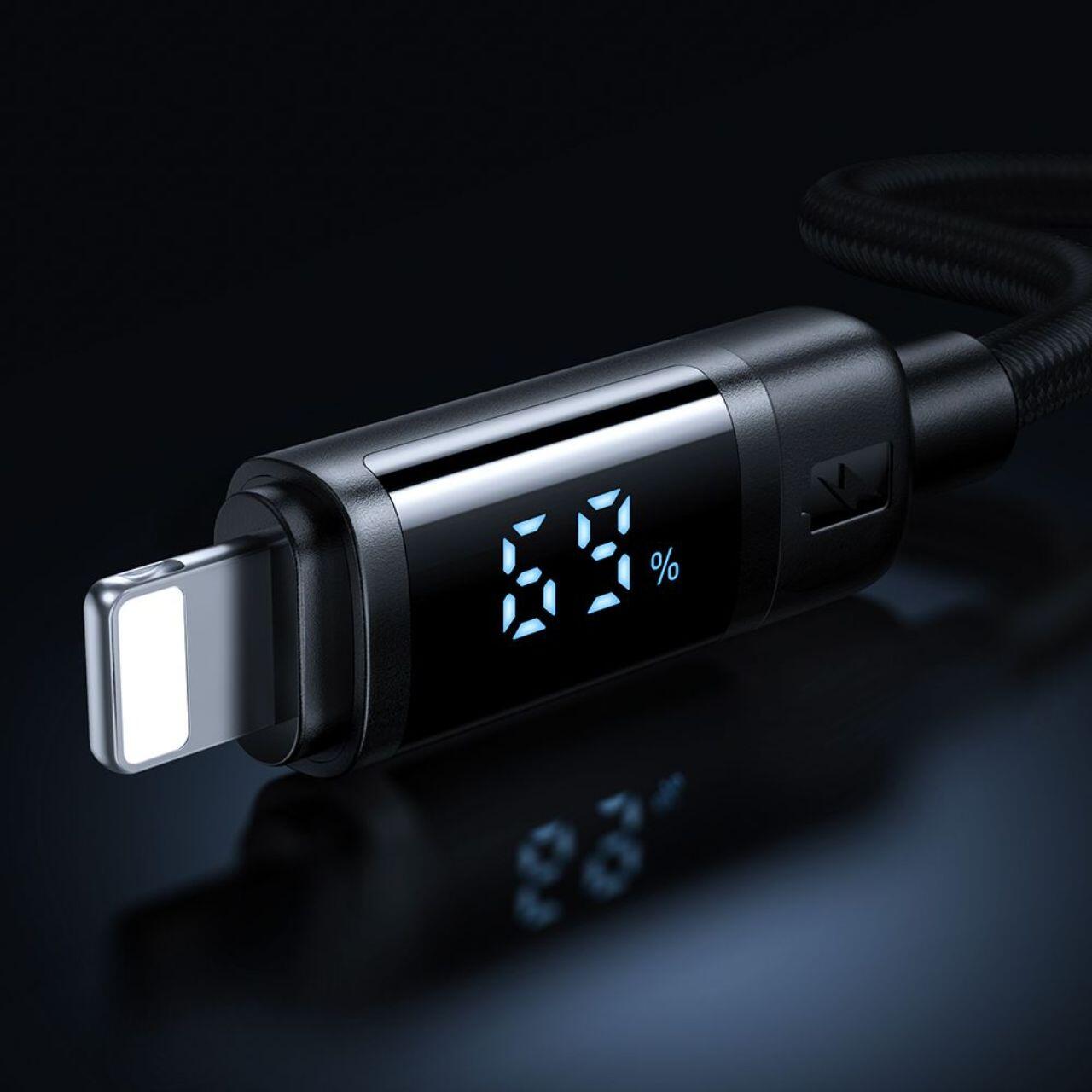 Mcdodo Cablu USB la Lightning Digial Display, Fast Charging, 1.2m, Negru [9]