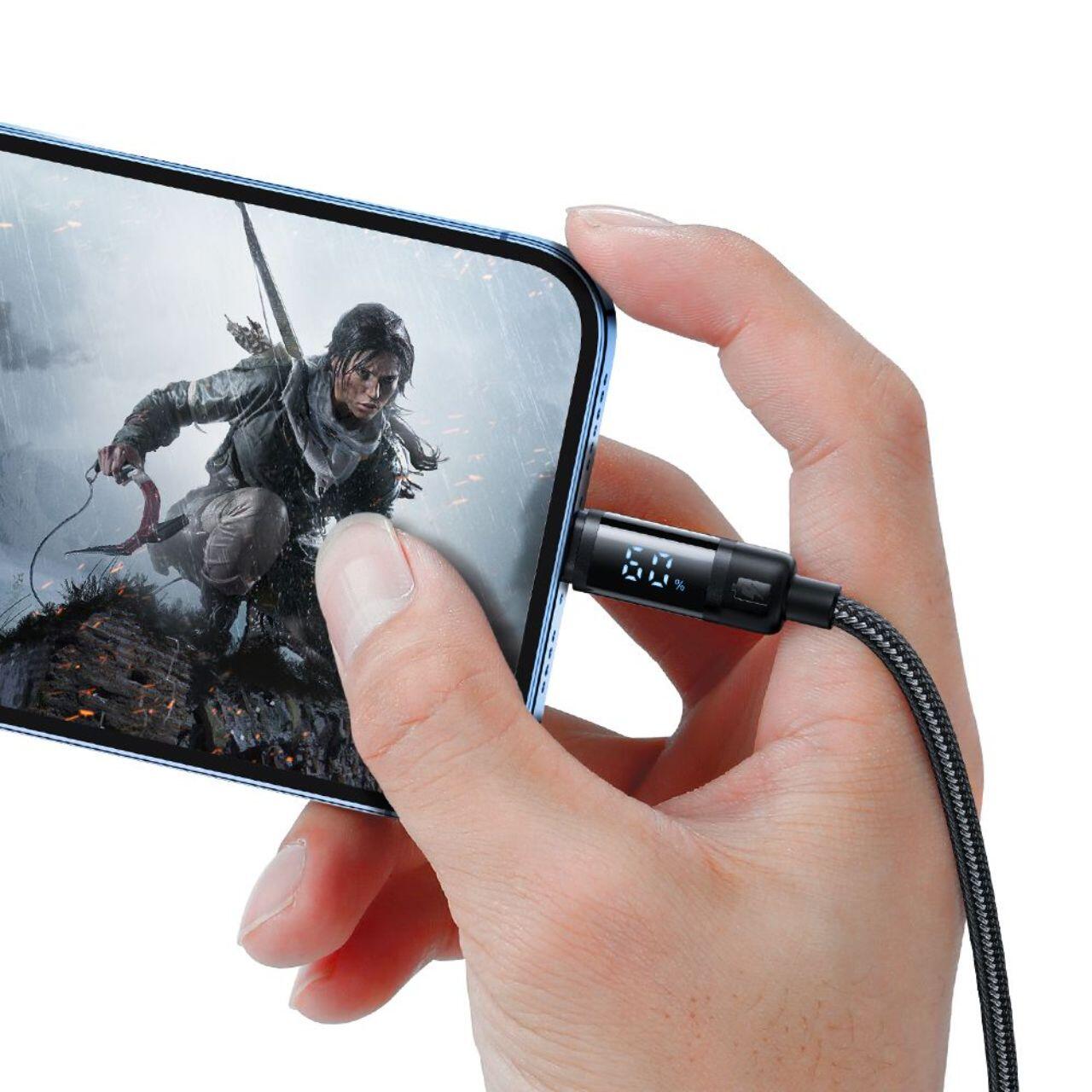 Mcdodo Cablu USB la Lightning Digial Display, Fast Charging, 1.2m, Negru [7]