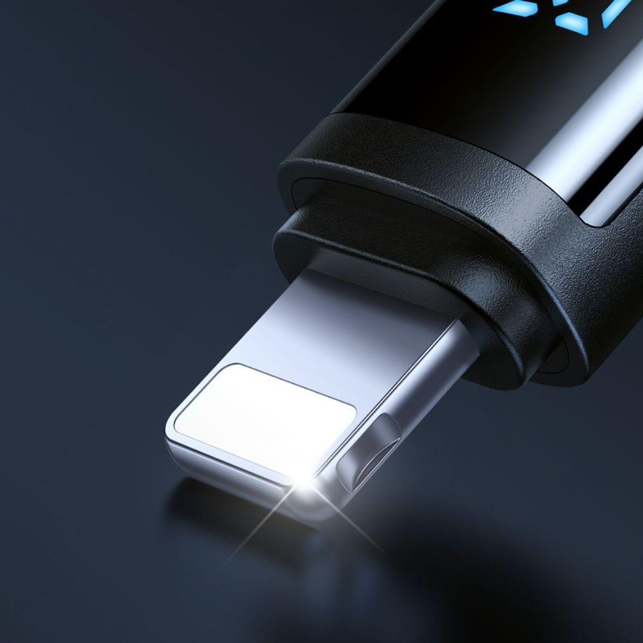 Mcdodo Cablu USB la Lightning Digial Display, Fast Charging, 1.2m, Negru [3]