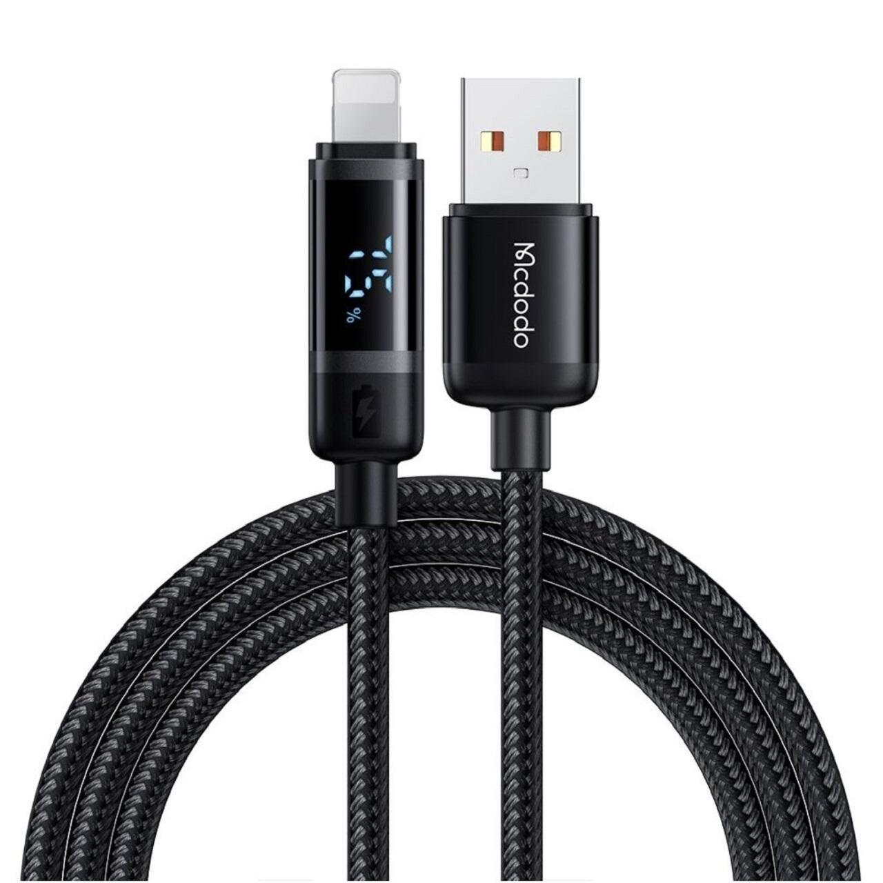 Mcdodo Cablu USB la Lightning Digial Display, Fast Charging, 1.2m, Negru [10]