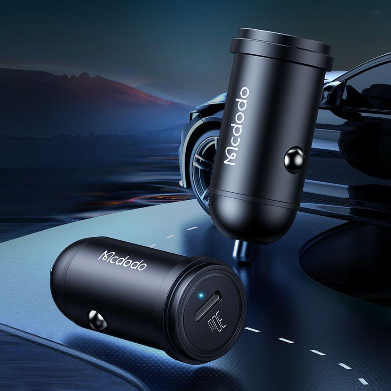 Mcdodo Set Incarcator Auto 1xType-C Fast Charging PD 30W, cablu Type-C la Lightning 1.2m Negru [5]