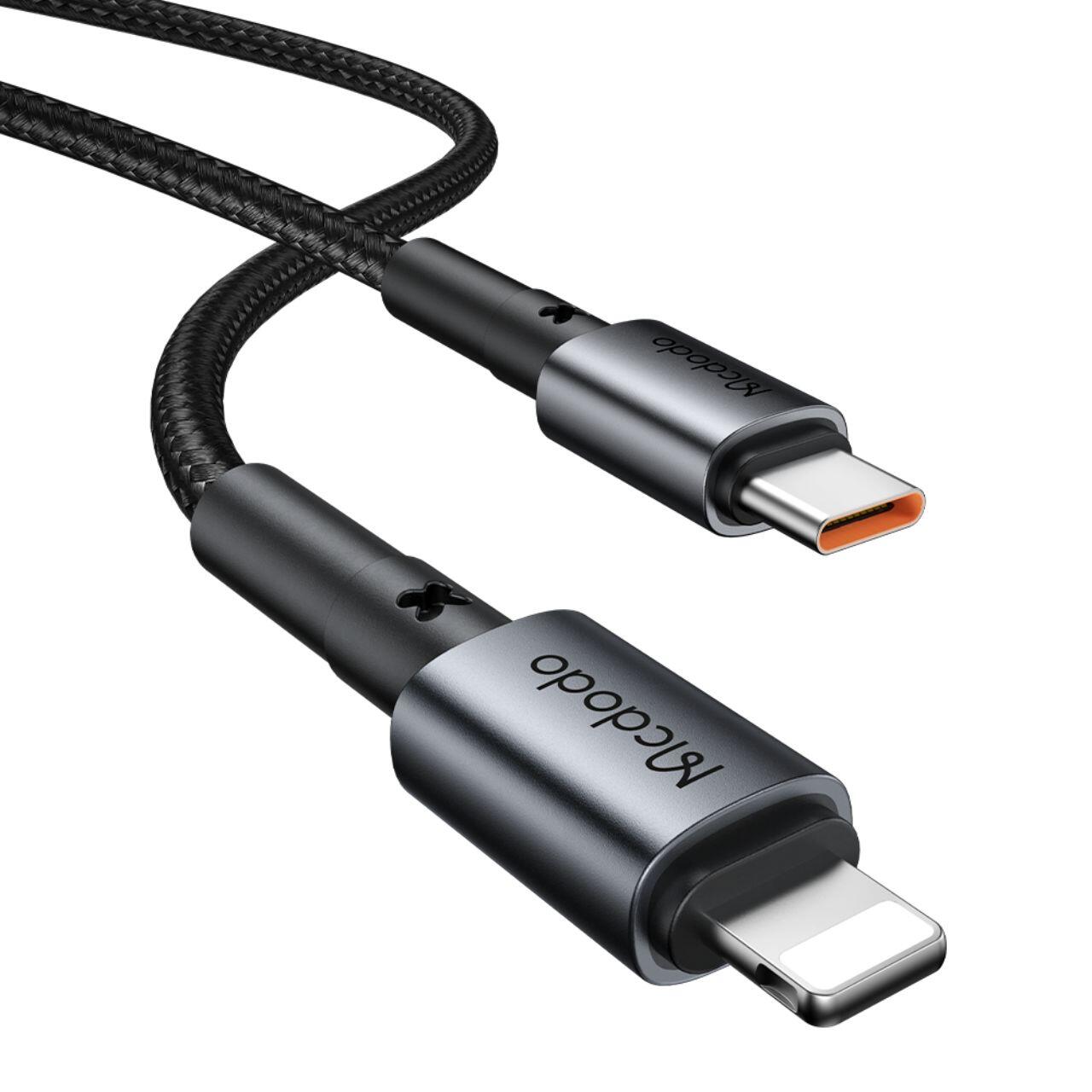 Laptop, Tablete & Telefoane - Mcdodo Set Incarcator Auto 1xType-C Fast Charging PD 30W, cablu Type-C la Lightning 1.2m Negru