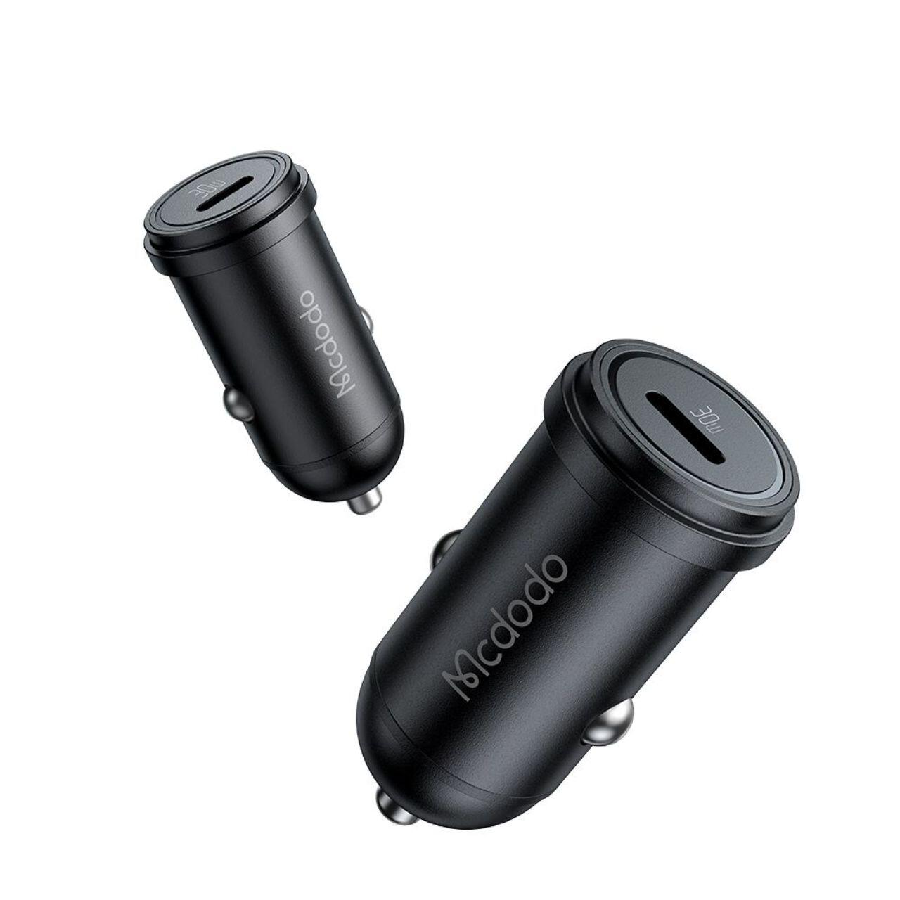 Mcdodo Set Incarcator Auto 1xType-C Fast Charging PD 30W, cablu Type-C la Lightning 1.2m Negru [8]