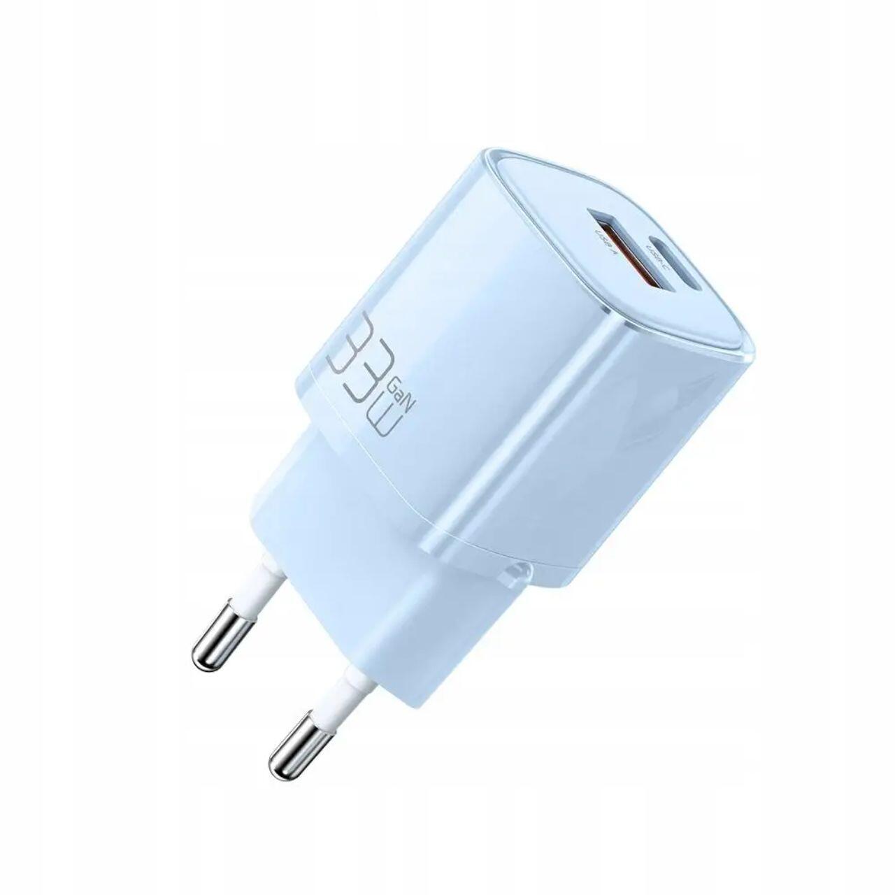 Laptop, Tablete & Telefoane - Mcdodo Incarcator Retea Dual Port USB-A si Type-C Nano Series GaN Fast Charging PD, 33W, Albastru